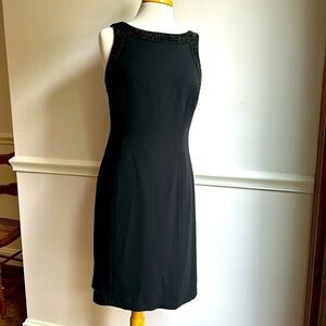 Ralph Lauren Black Dress Sleeveless Beaded Straps size 10 EUC